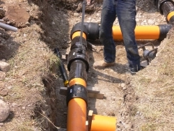 Verlegearbeiten im Gasleitungsbau